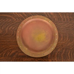 Tiffany Studios New York Bronze Large Tray With Abalone Inlay