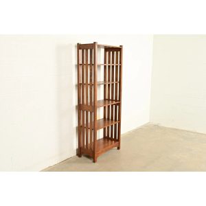 Stickley Mission Oak Arts & Crafts Slatted Tall Bookcase
