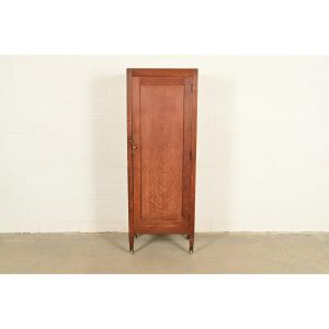 Stickley Brothers Style Antique Mission Oak Arts & Crafts Armoire Dresser or Linen Press, Circa 1900