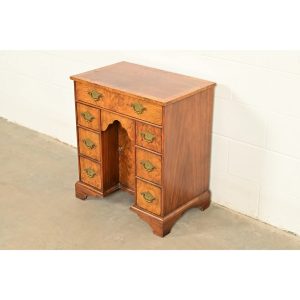Baker Furniture Georgian Burled Walnut Writing Desk, Circa 1970s