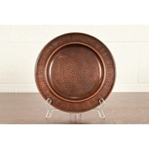 Roycroft Arts & Crafts Hammered Copper Charger Plate or Tray