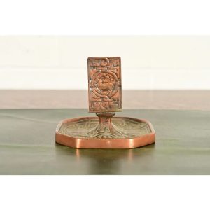 Tiffany Studios New York Zodiac Pattern Bronze Match Box Holder