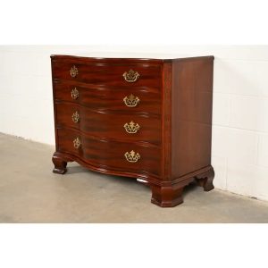 Baker Furniture Historic Charleston Chippendale Carved Mahogany Serpentine Front Dresser Chest