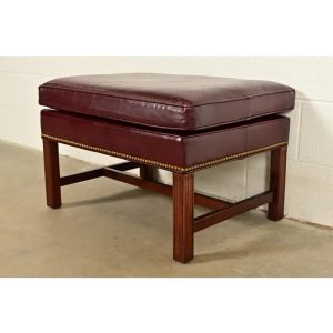 Hancock & Moore Chippendale Leather Ottoman