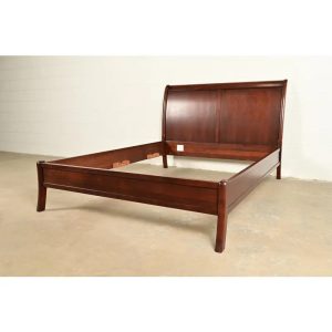 L. & J. G. Stickley French Empire Cherry Wood Queen Size Sleigh Bed