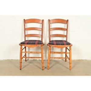 Antique English Regency Carved Maple Side Chairs or Dining Chairs, Circa 1890s