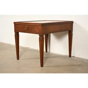 Baker Furniture French Regency Louis XVI Cherry Wood Side Table or Tea Table, Circa 1960s