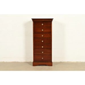 Grange French Louis Philippe Solid Cherry Wood Highboy Dresser or Semainier