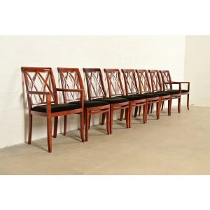 Bernhardt Regency Carved Mahogany Dining Chairs | Set of Eight