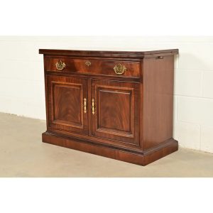 Drexel Heritage Georgian Flame Mahogany Flip Top Buffet Server or Bar Cabinet