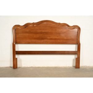 Kindel Furniture French Provincial Louis XV Cherry Wood Full Size Headboard, Circa 1960s
