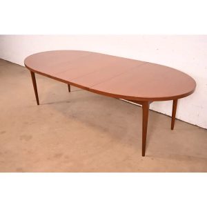 Johannes Anderson Style Danish Modern Teak Extension Dining Table, Newly Refinished