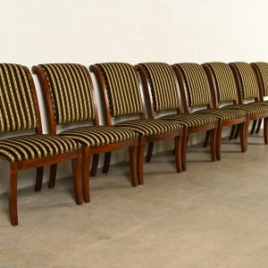 Henredon French Empire Carved Mahogany Dining Chairs, Set of Eight