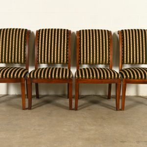 Henredon French Empire Carved Mahogany Dining Chairs, Set of Four