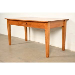 Antique Mission Oak Arts & Crafts Writing Desk or Library Table by A. J. Johnson & Sons, Circa 1900
