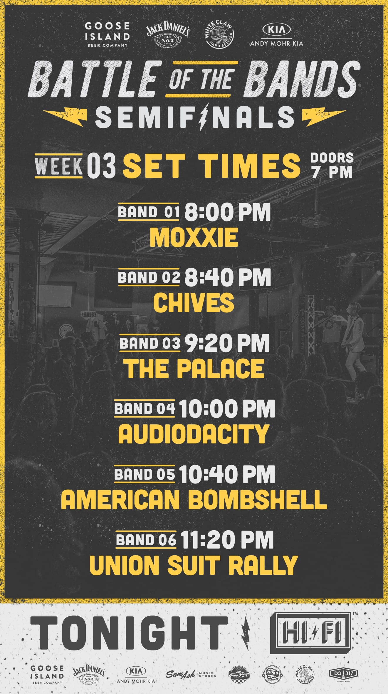 BOB Semi #3 set times