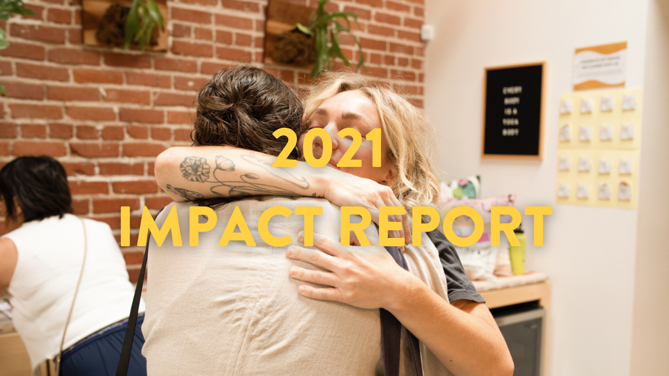 2021 impact report info graphic for One Down Dog yoga studio in Echo Park, Eagle Rock, Hollywood