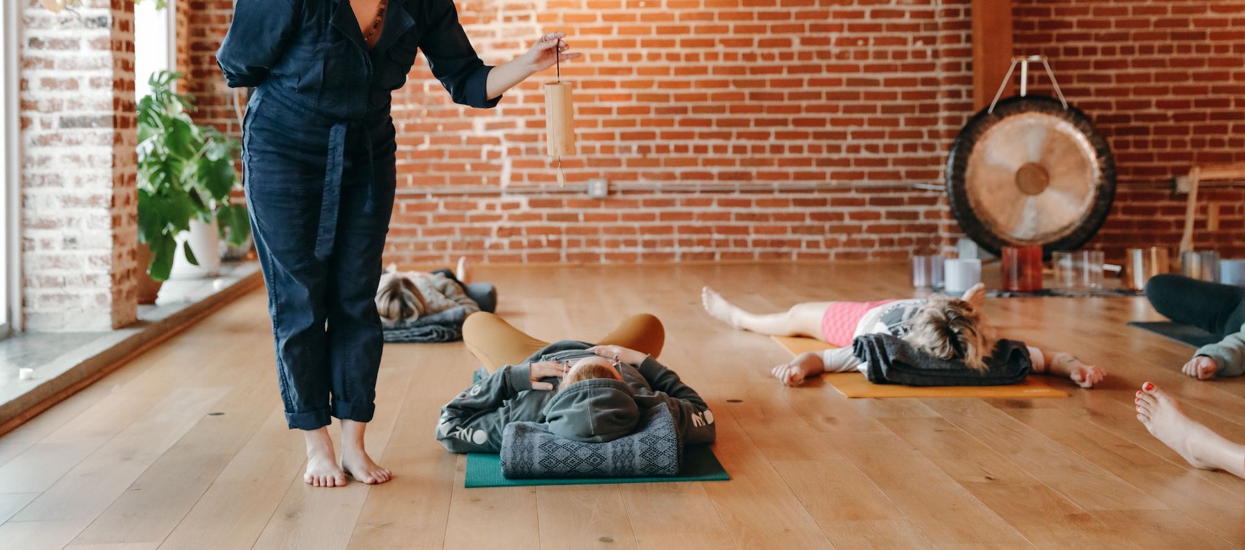 Sound bath in yoga studio in Echo Park