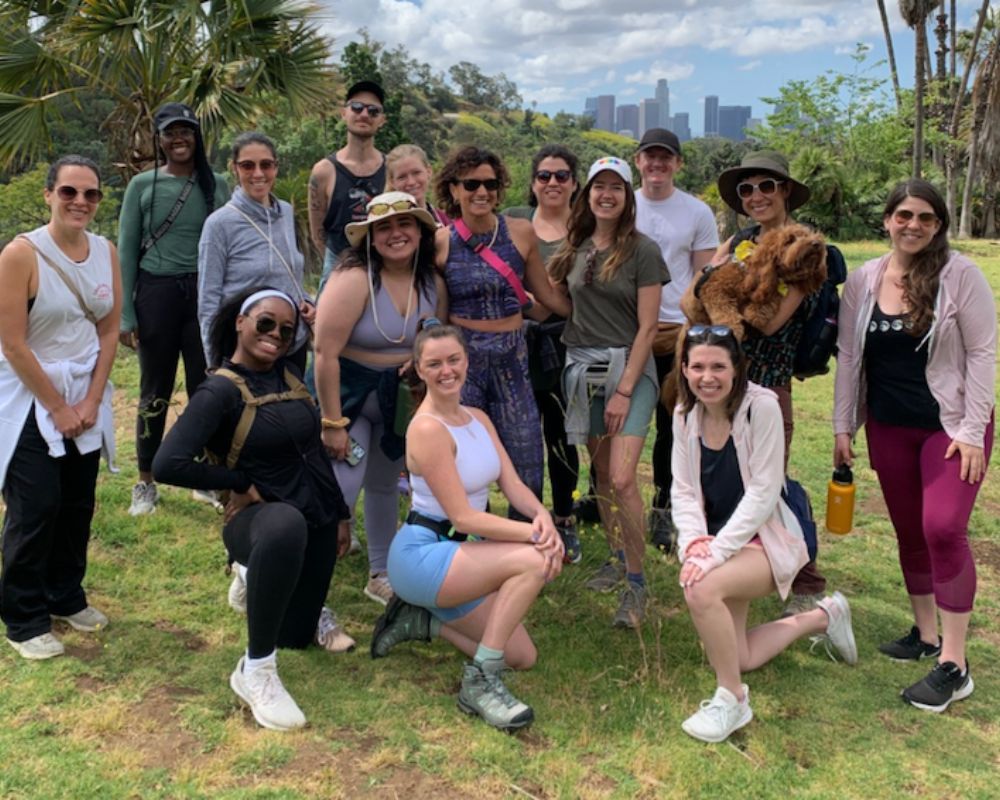 debs park hiking group yoga students