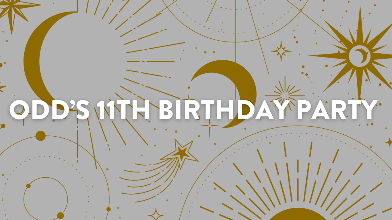image of stars and suns celebrating LA based yoga studio One Down Dog's 11th birthday class