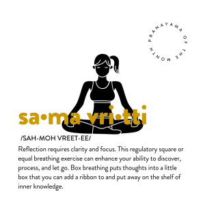 pranayama of the month - same vritti or box breathing