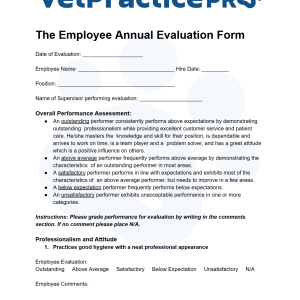 The Employee Annual Evaluation Form