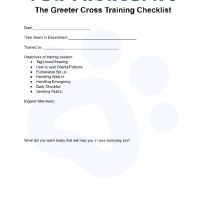 The Greeter Cross Training Checklist