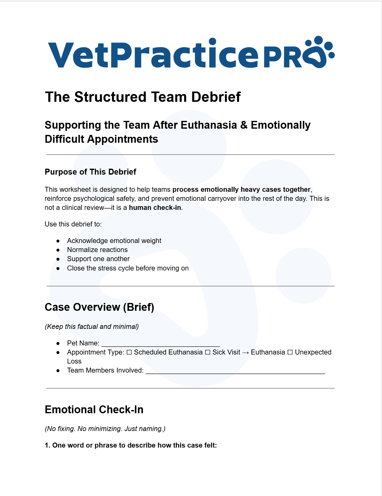 The Structured Team Debrief
